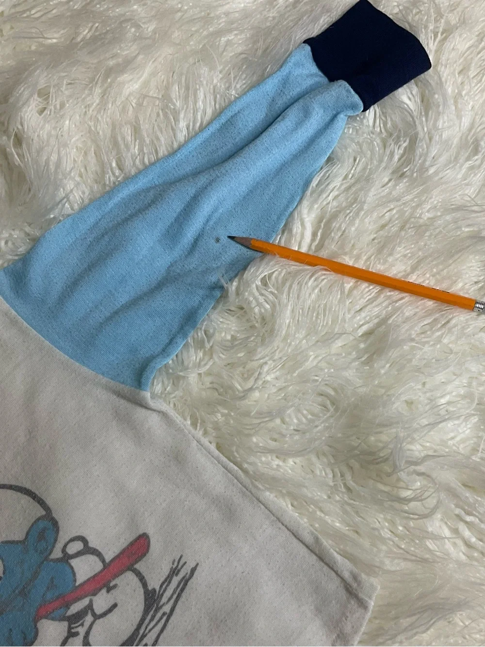 80s Vintage Smurfs Long Sleeve Raglan Pajama Top Size 5